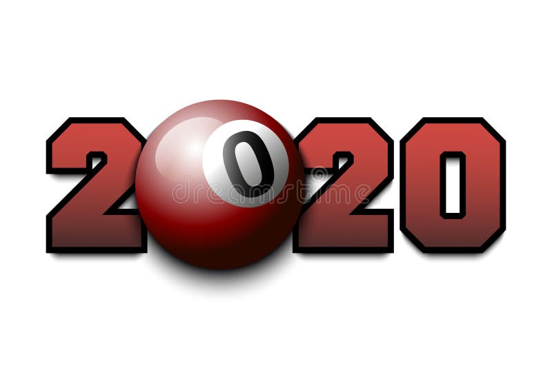 New Year Numbers 2020 And Billiard Ball Stock Vector