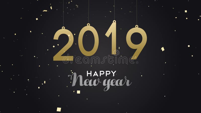 New Year 2019 party confetti card animation