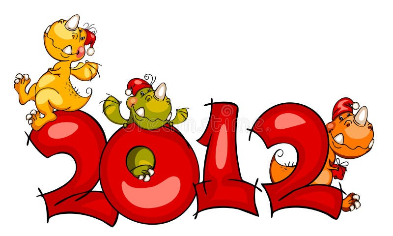 New Year s border. dragon 2012