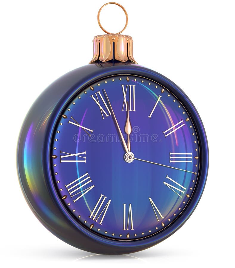 New Year`s Eve clock midnight last hour countdown pressure