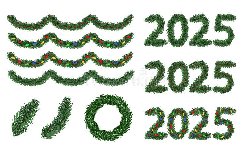 New Year S Eve. Holiday. 2025. the Coming Year Stock Illustration Illustration of concept