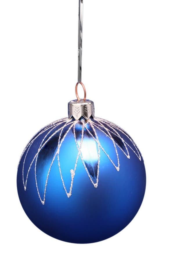 New Year's sphere of blue color with a pattern 3
