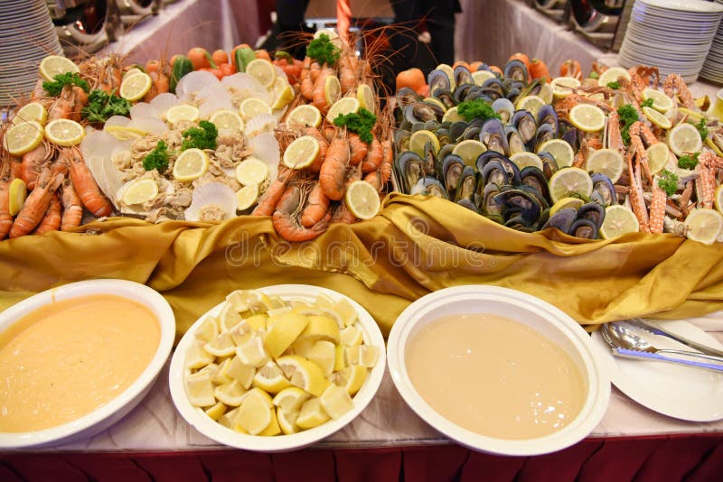 Seafood buffet. stock image. Image of gourmet, hotel - 177135827