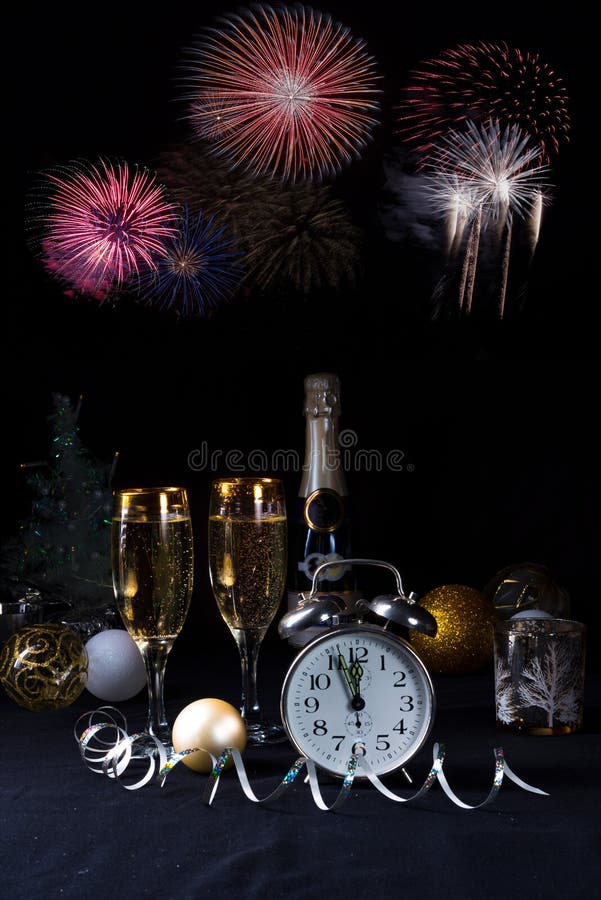 A New Year, Sparkling Wine, Candles, Happy New Year Stock Image Image