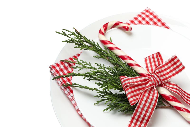 New Year Table Setting Isolated on White Background Stock Image Image