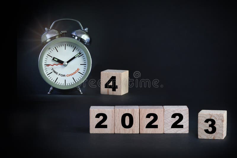 New Year To Alarm Clock Black Background Time Change Concept Business Success Idea 210302257 