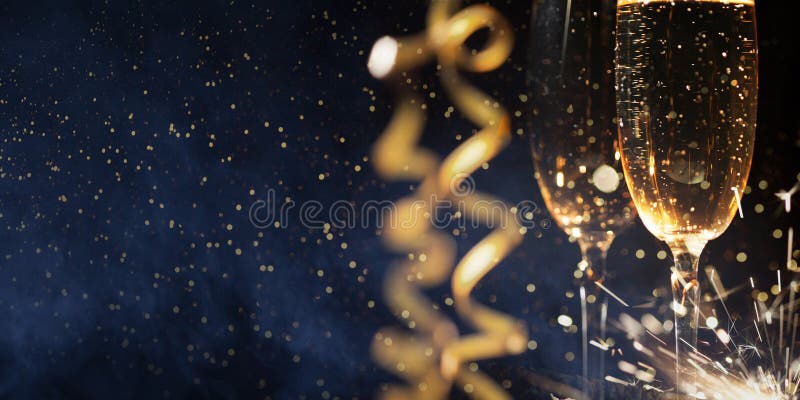 New years eve celebration background with champagne