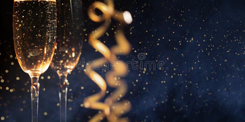 New years eve celebration background with champagne