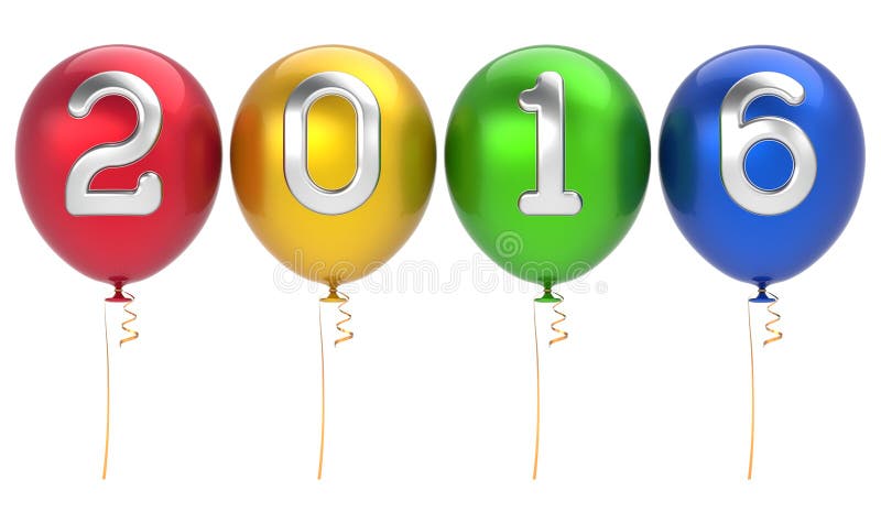 2016 New Years Eve party balloons Christmas decoration stock illustration 2016 New Years Eve party balloons Christmas decoration stock illustration