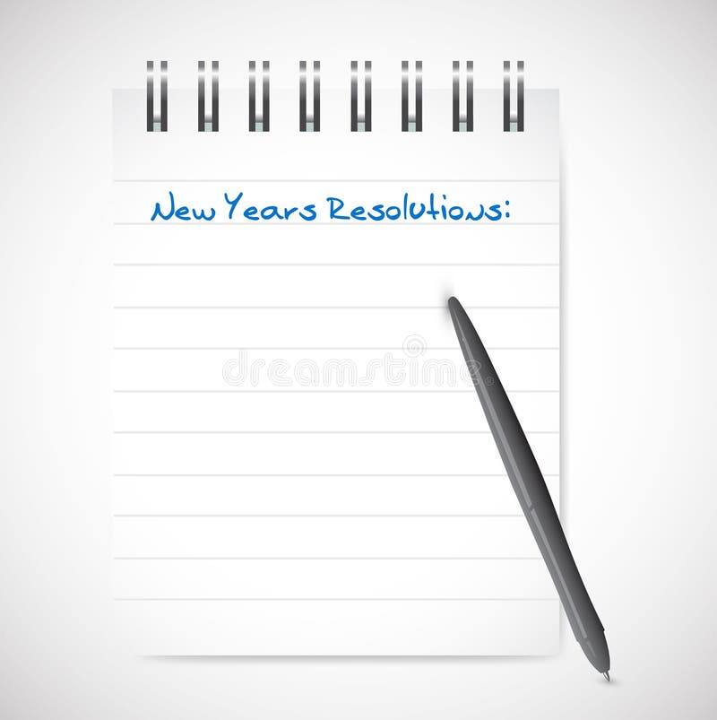 New years resolutions notepad list illustration stock illustration New years resolutions notepad list illustration stock illustration