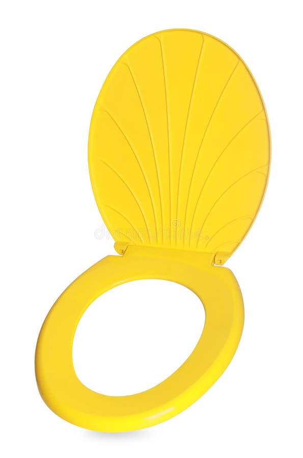 New Yellow Plastic Toilet Seat Isolated on White Stock Photo Image of