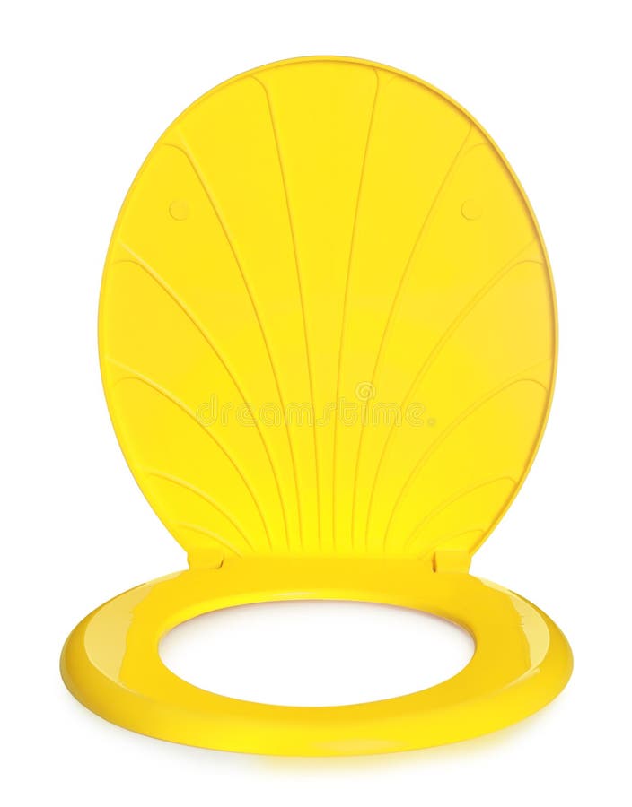 New Yellow Plastic Toilet Seat Isolated on White Stock Image Image of