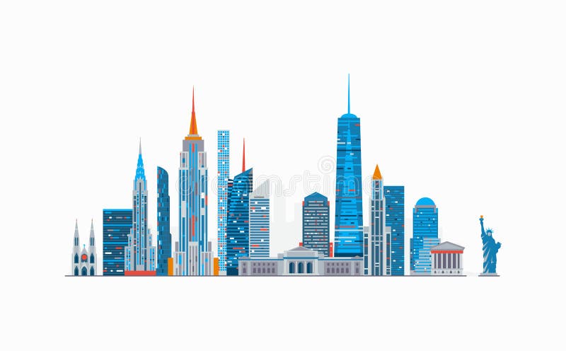 New York abstract skyline stock vector. Illustration of freedom - 91498376