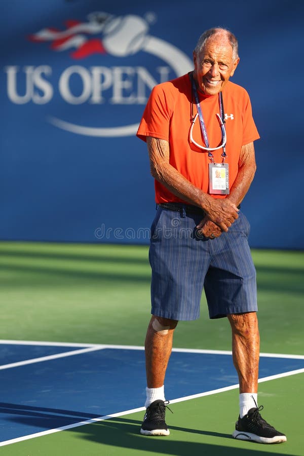 American tennis coach Nick Bollettieri attends Maria Sharapova`s practice for US Open 2017