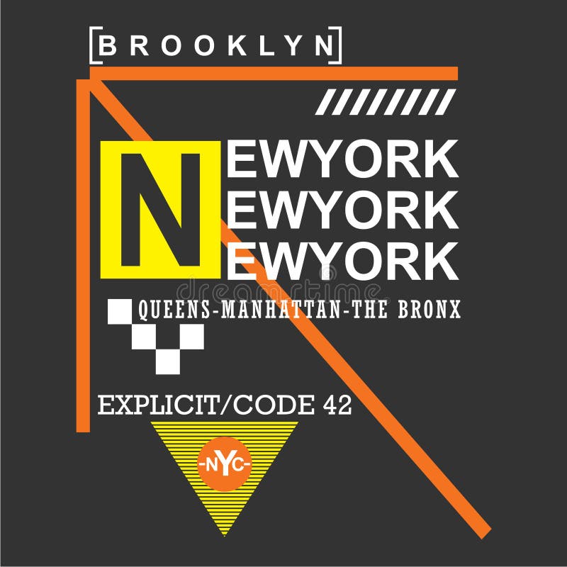 New York/Brooklyn-Stadt/-nyc Typografie-Design für T-Shirt stock abbildung New York/Brooklyn-Stadt/-nyc Typografie-Design für T-Shirt stock abbildung