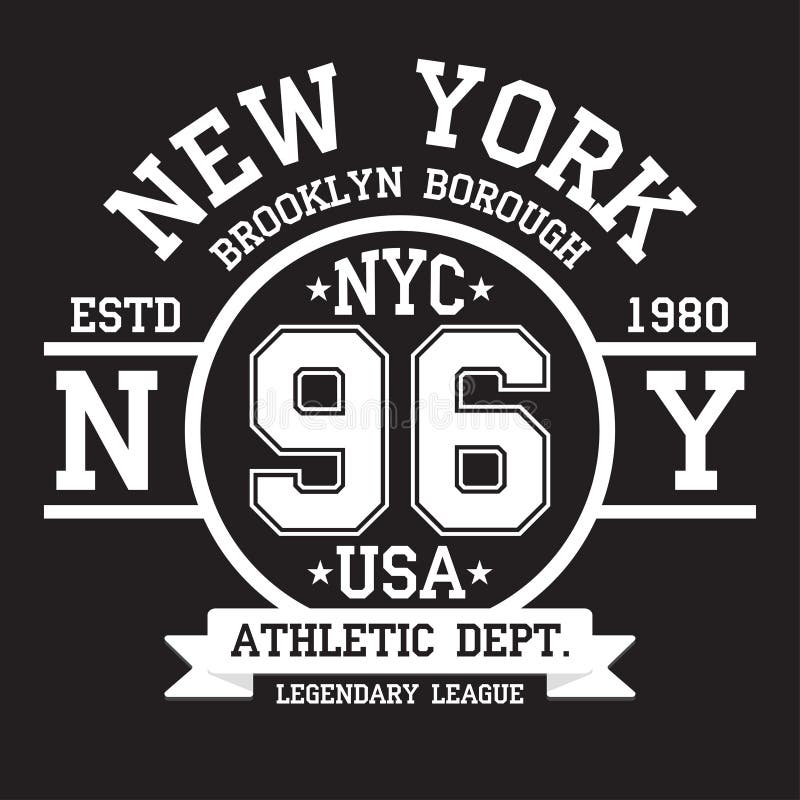 New York Brooklyn typografi för t-skjorta tryck Sportar idrotts- t-skjorta diagram