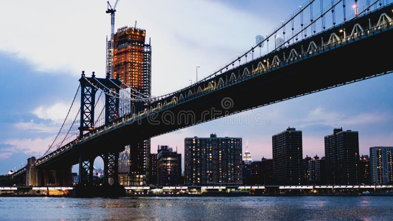 New York City bridge on morning royalty free stock photo New York City bridge on morning royalty free stock photo