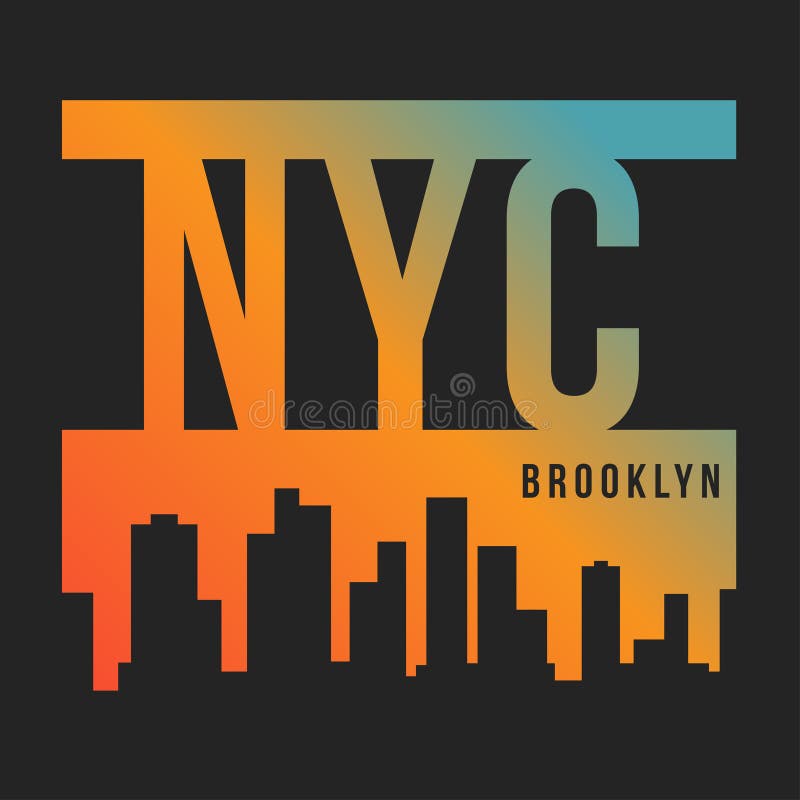 New York City, Brooklyn pour la copie de T-shirt Silhouette d'horizon de New York Graphiques de T-shirt illustration stock New York City, Brooklyn pour la copie de T-shirt Silhouette d'horizon de New York Graphiques de T-shirt illustration stock