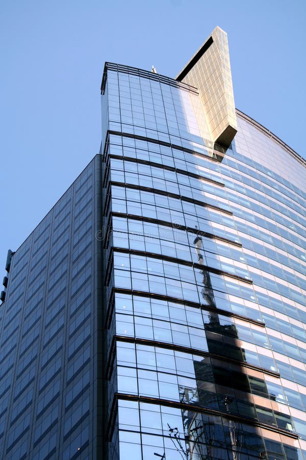 Dark Blue Glass Building New York City Stock Photo - Image of modern