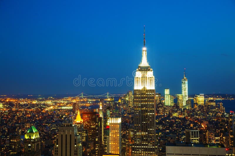 New York City cityscape in the night