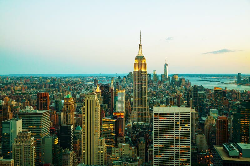 New York City cityscape in the night