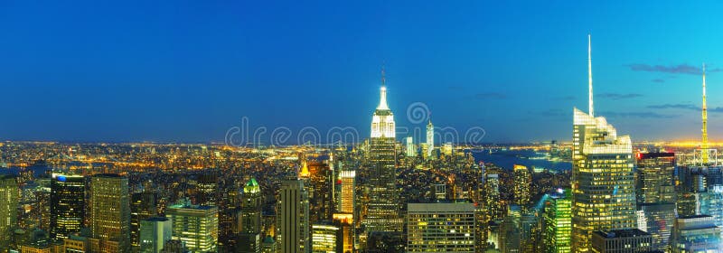 New York City cityscape in the night