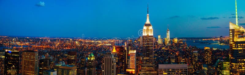 New York City cityscape in the night