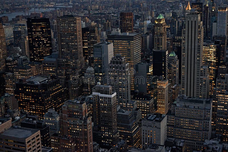 New York City, grand Apple Horizon aérien, paysage urbain avec des dessus de toit de bâtiment de centre de Rockefeller Manhattan, photographie stock libre de droits New York City, grand Apple Horizon aérien, paysage urbain avec des dessus de toit de bâtiment de centre de Rockefeller Manhattan, photographie stock libre de droits