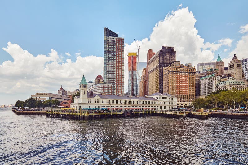 New York City Hudson River Waterfront, USA Editorial Stock Image