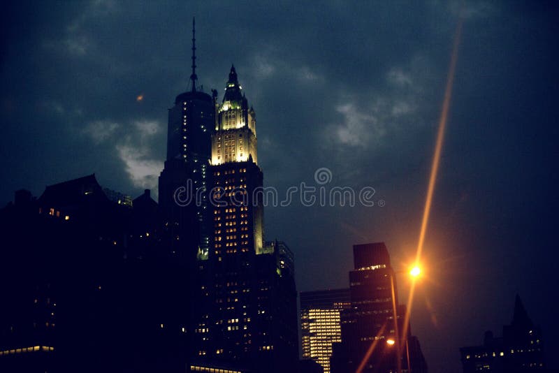 New York City Lit up at Night royalty free stock images New York City Lit up at Night royalty free stock images