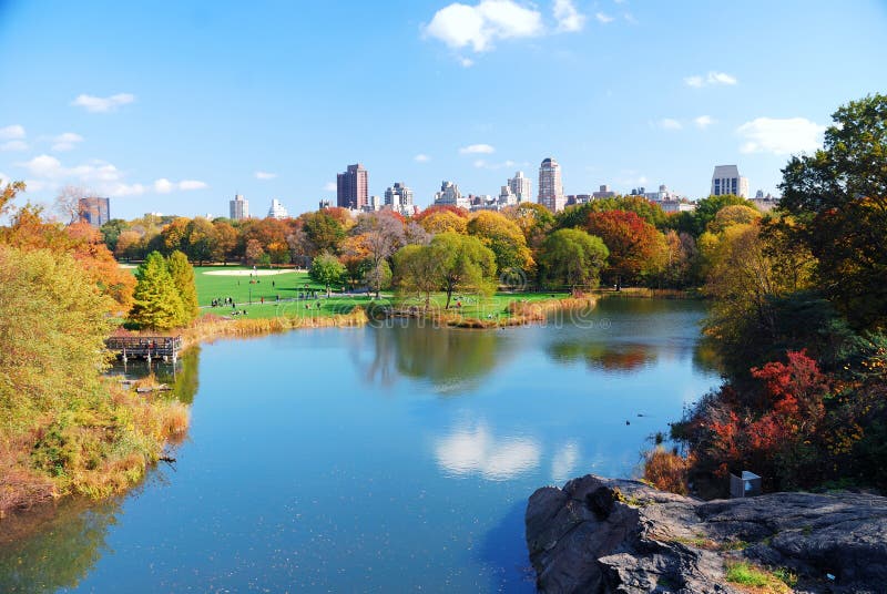 New York City Manhattan Central Park Stock Image - Image of water ...