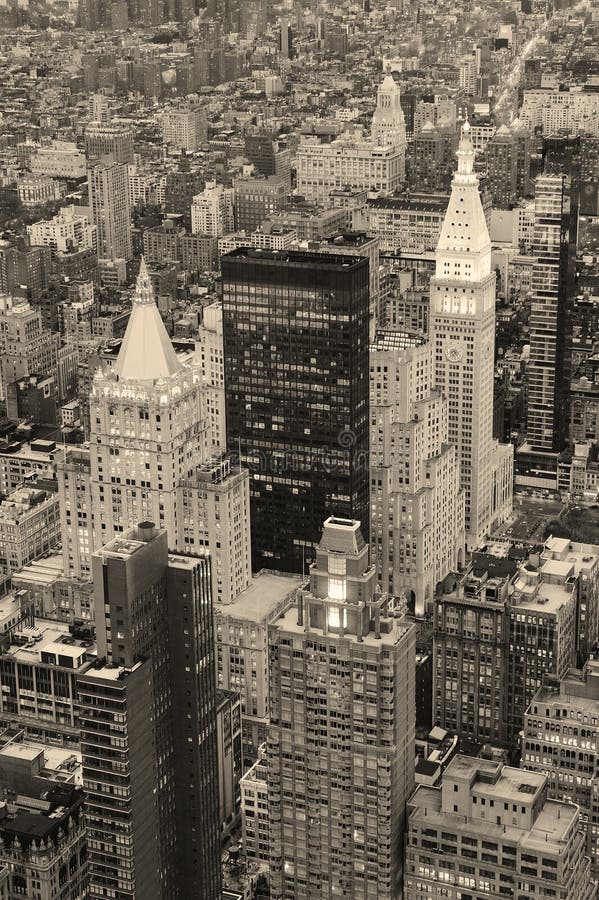 New York City Manhattan na baixa preto e branco imagens de stock royalty free