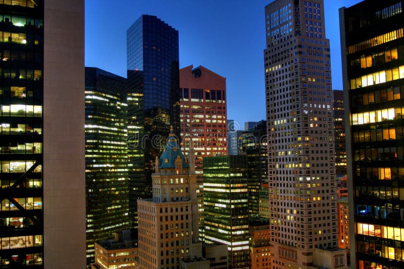 New York City in the night stock photo. Image of scraper - 2762390