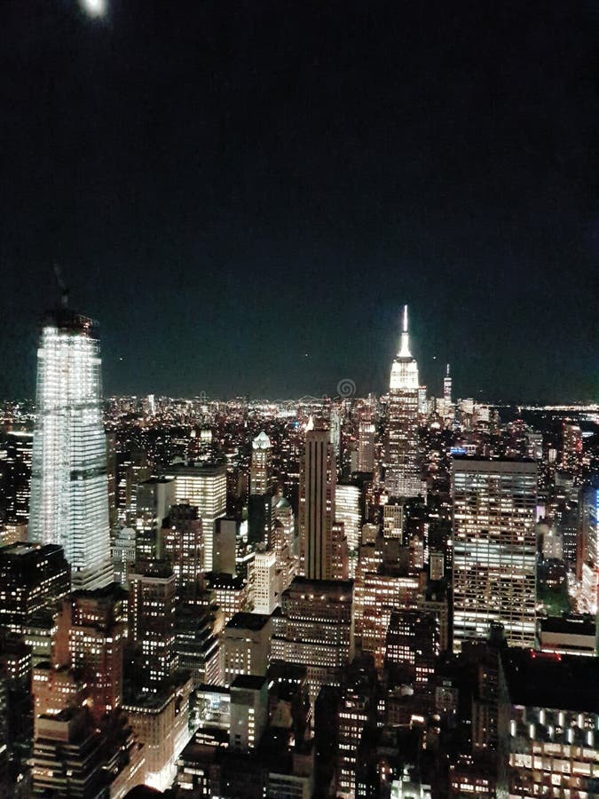New York City at Night Seen from the Rockefeller Center Editorial Stock ...