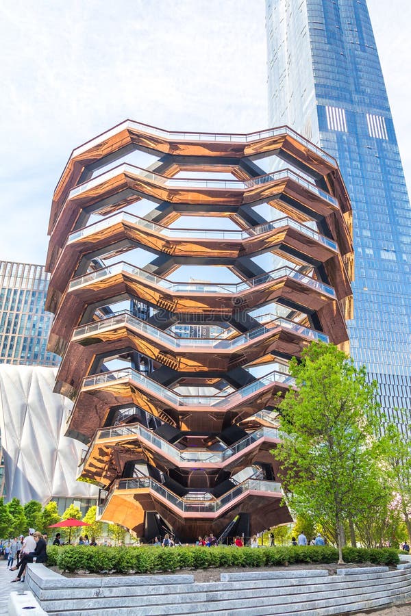 New York City, NY, USA - May 17, 2019: The Vessel, also known as the Hudson Yards Staircase royalty free stock photo New York City, NY, USA - May 17, 2019: The Vessel, also known as the Hudson Yards Staircase royalty free stock photo