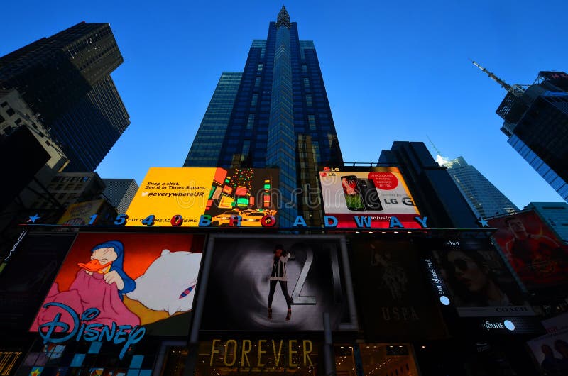 Times Square in New York City - 1540 Broadway - Disney Store - Forever 21  Framed Print