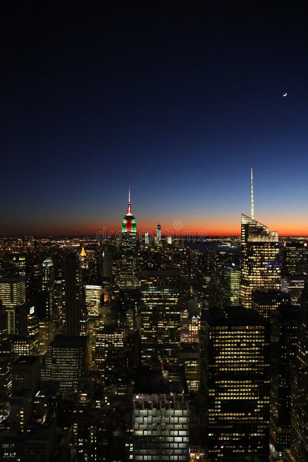 New York City Skyline Right after Sundown Stock Photo Image of downtown, skyscape 214146208
