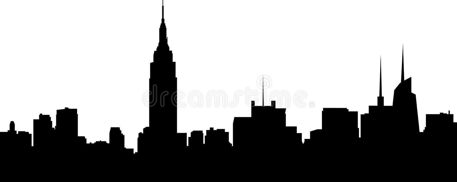New York City Blue Skyline Silhouette Isolated on White Background ...