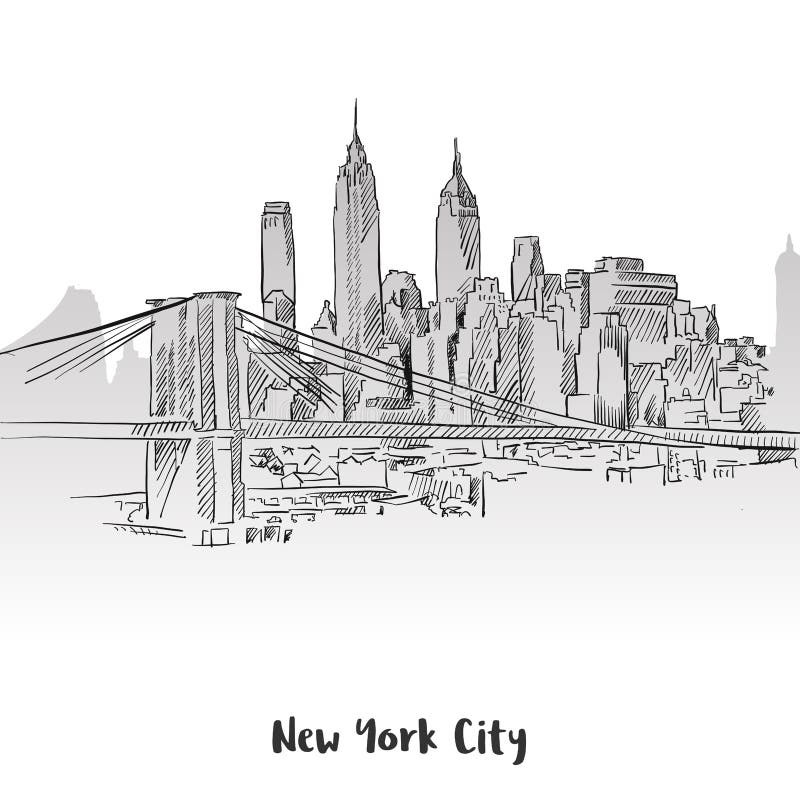 New York Skyline Drawing  How To Draw The New York Skyline Step By Step