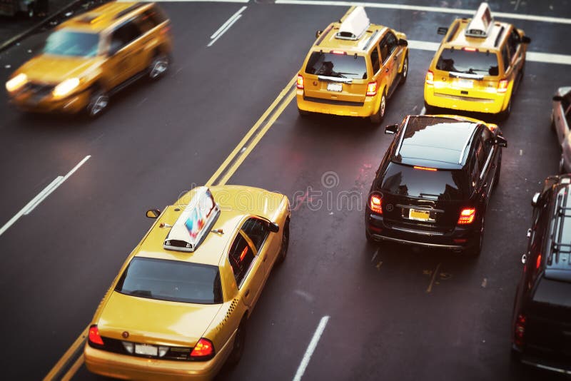 New York City taxicabs royalty free stock photo