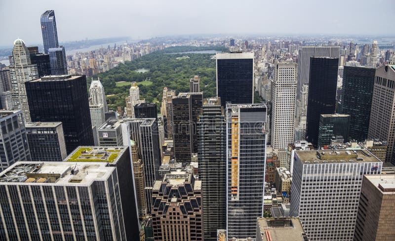 New York City view of Central Parc from Rockefeller royalty free stock image