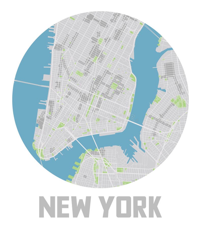 Minimalistic New York City Map Icon Stock Vector Illustration Of