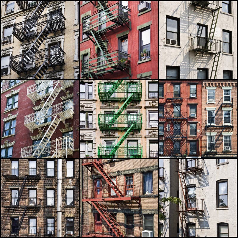 New York en dehors des escaliers de sécurité de sortie de secours photographie stock libre de droits New York en dehors des escaliers de sécurité de sortie de secours photographie stock libre de droits