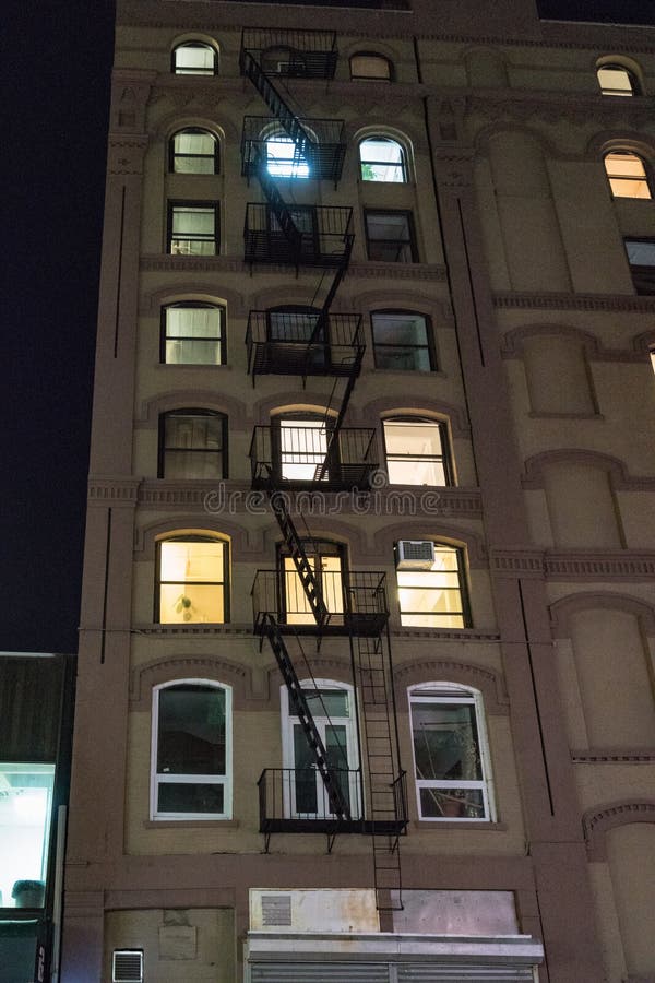Fire escape seen on side of apartment building in New York City royalty free stock image Fire escape seen on side of apartment building in New York City royalty free stock image