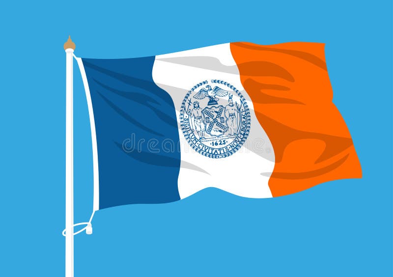 New York flag waving stock illustration. Illustration of national 117254274