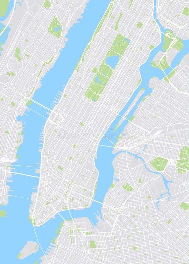 New York färbte Vektorkarte lizenzfreie abbildung