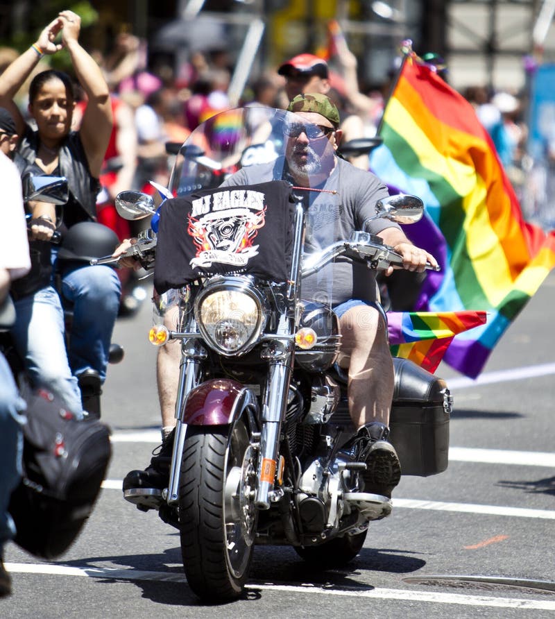 Paris, France, Detail, Macho Man with Club Logo on Back, on Large  Motorcycle, Driving in the annual Gay Pride (LGBT) Parade Live Free Stock  Photo - Alamy