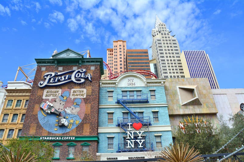 New York New York Hotel Wall on the Las Vegas Boulevard, Famous the ...