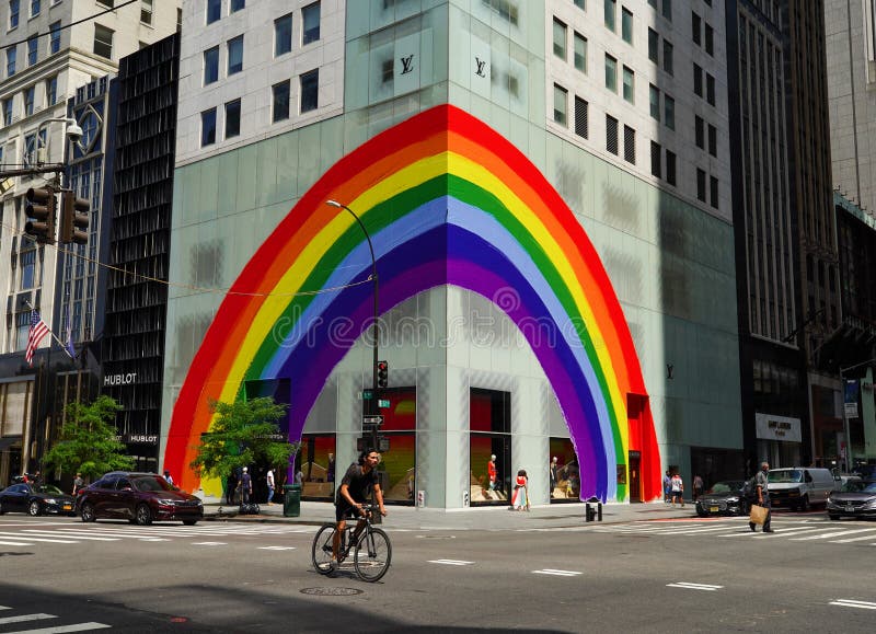 NEW YORK - JULY 17, 2020: Louis Vuitton 5th Avenue Store In New