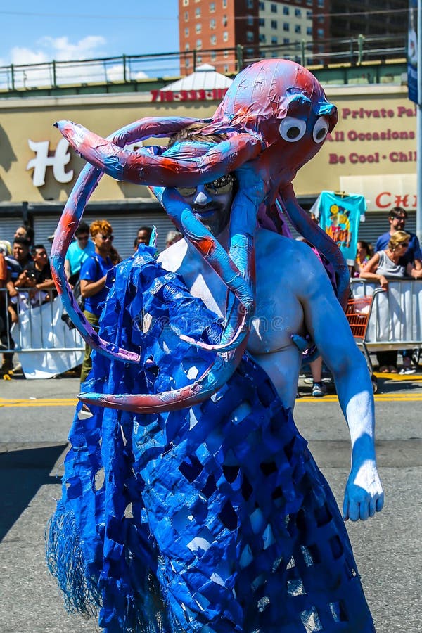Participants March in the 34th Annual Mermaid Parade, the Largest Art